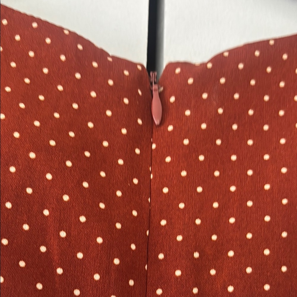 🌸 3/$15 NWT: Francesca Rust Polka Dot Faux Wrap Dress - Picture 6 of 10